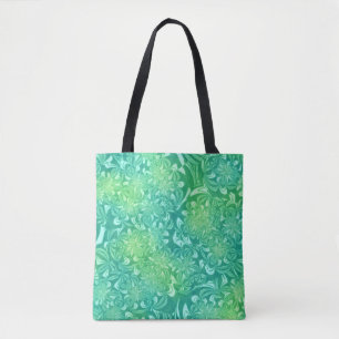 Grüne Batik-Blume Tasche
