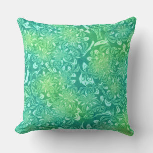 grüne Batik-Blumen-Kissen Kissen