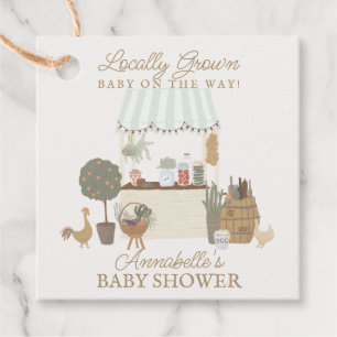 Grüne Bauern Markt Frische Babydusche Geschenkanhänger