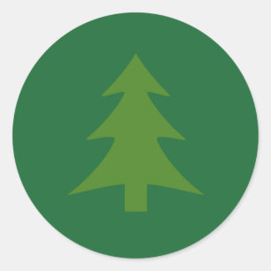 Grüne Baum-Aufkleber Runder Aufkleber