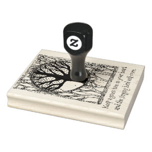 Grüne Baum-Sprichwort-Briefmarke Gummistempel