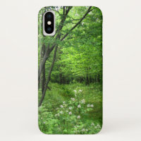 Grüne Baum-Waldnatur, die iPhone X Fall wandert