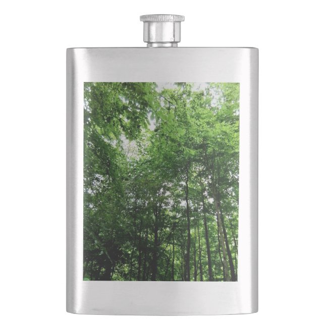 Grüne Bäume Flachmann (Vorderseite)