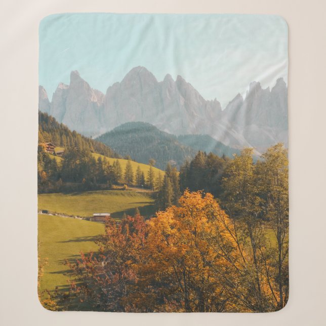 GRÜNE BÄUME UND GRASS-FELD SHERPADECKE (Vorderseite)