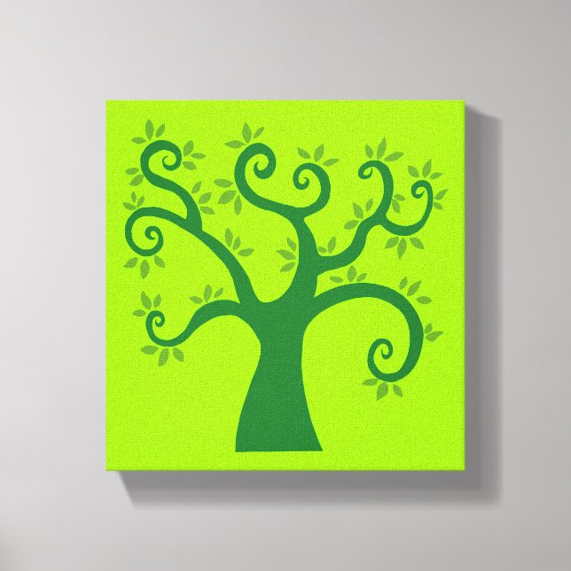 Grüne Baumgrafik verursacht Umgebungsmärchen Leinwanddruck (Vorderseite)