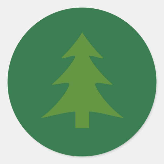 Grüne Baumkleber Runder Aufkleber (Vorderseite)