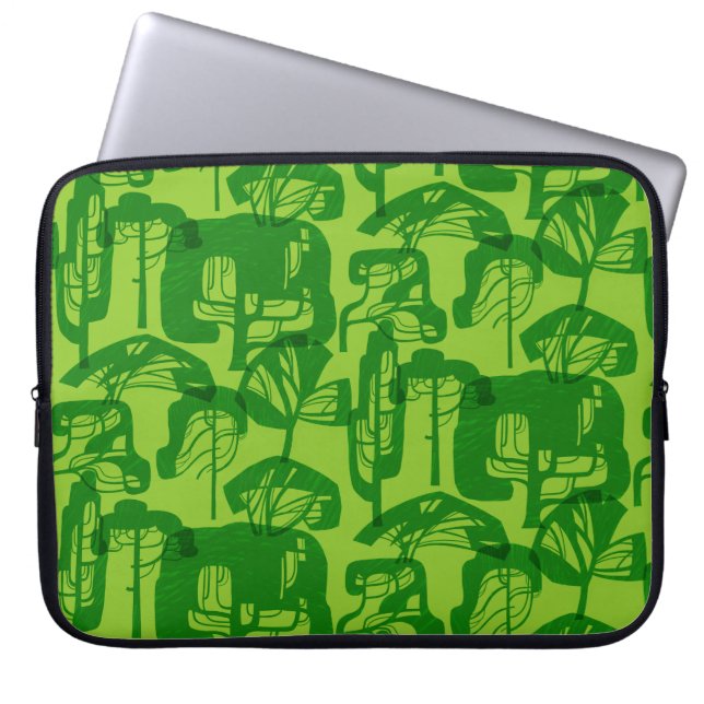Grüne Baumstruktur Laptopschutzhülle (Vorderseite)