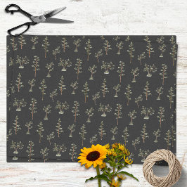 Grüne Baumwaldmuster Seidenpapier