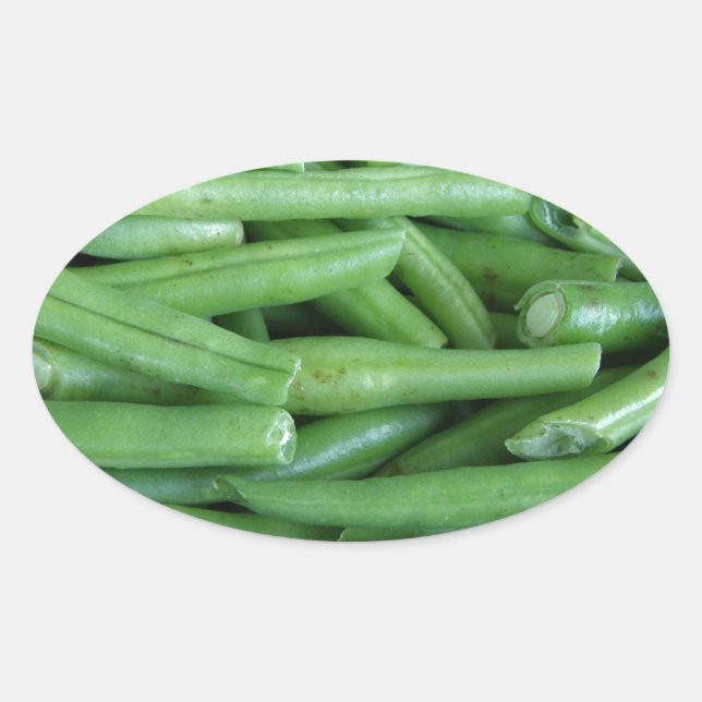 Grüne Bean Ovaler Aufkleber (Vorderseite)