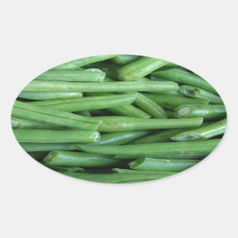 Grüne Bean Ovaler Aufkleber