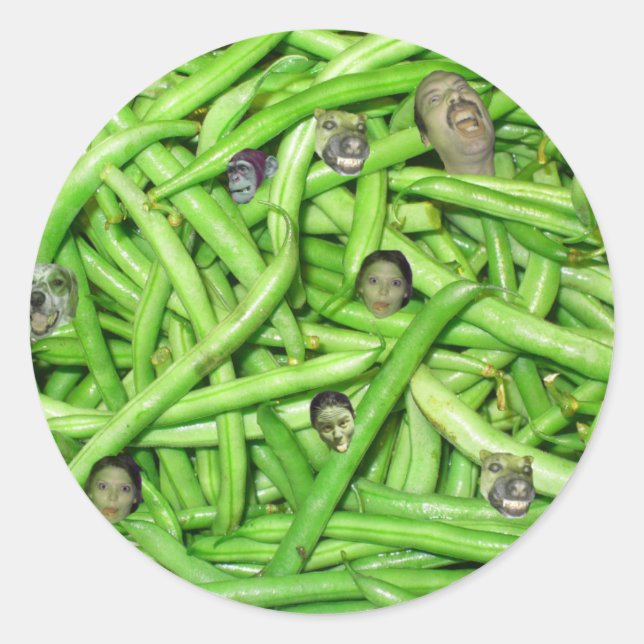Grüne Beanenköpfe! Runder Aufkleber (Vorderseite)