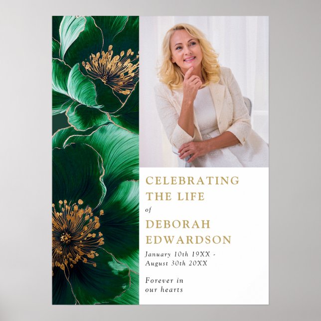 Grüne Beerdigung Foto-Zeichen Poster (Vorne)