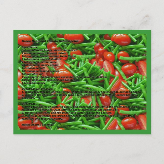 Grüne Beere und Tomaten Rezept Postkarte (Vorderseite)