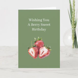 Grüne Beeren Süße Erdbeeren Geburtstag Karte