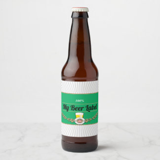 Grüne Beerenmarke am oberen Rand Bierflaschenetikett