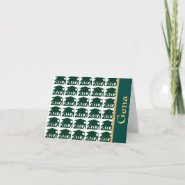 Grüne benutzerdefinierte Klasse von Notecards für  Dankeskarte
