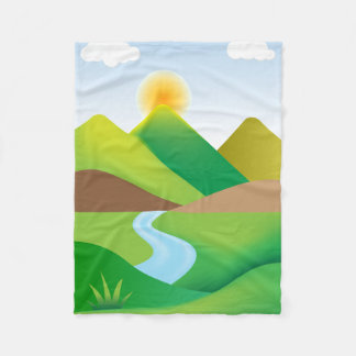 Grüne Berglandschaft mit Fluss Fleecedecke
