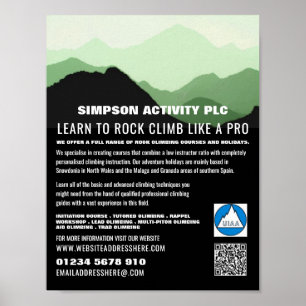 Grüne Berglandschaft, Wandern & Klettern Werbung Poster