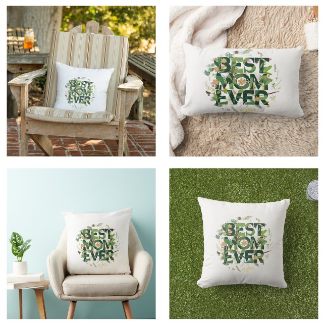 Grüne beste Mama je Muttertagsgeschenke Lendenkissen (Green Best Mom Ever Mother's Day Gifts Pillow)