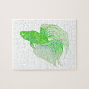 Grüne Betta Fish Aquarell