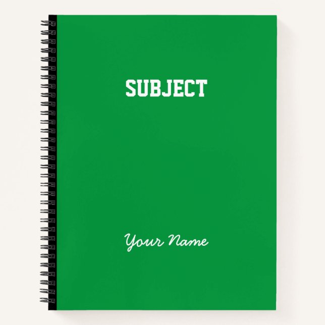 Grüne Bezeichnung für ein benutzerdefiniertes Skri Notizbuch (Vorderseite)