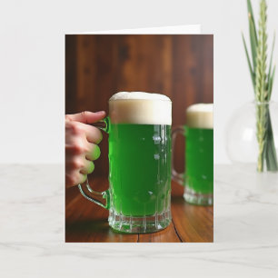 Grüne Bier Toast Szene Karte