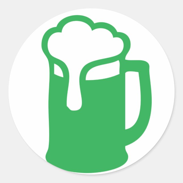 Grüne Bieraufkleber Runder Aufkleber (Vorderseite)