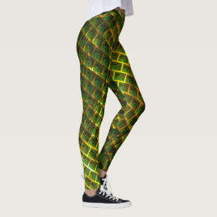 Grüne Bilder und quadratisch mit gelblicher Form Leggings