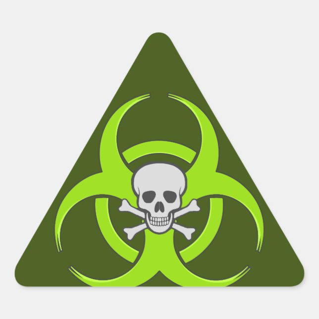 Grüne Biogefährdung Dreieckiger Aufkleber (Vorderseite)