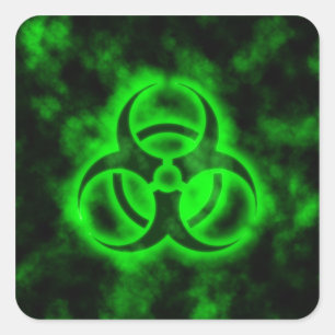 Grüne Biogefährdung Quadratischer Aufkleber