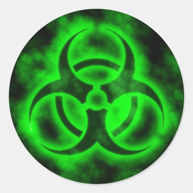 Grüne Biogefährdung Runder Aufkleber (Vorderseite)