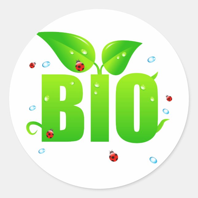 Grüne biologische Bio natürliche Runder Aufkleber (Vorderseite)