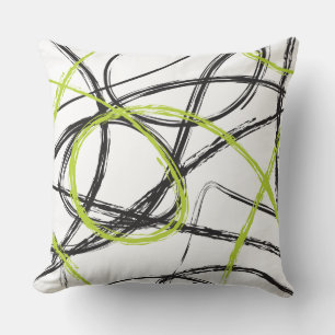 grüne BLACK LINES DESIGN Retro Throw Kissen