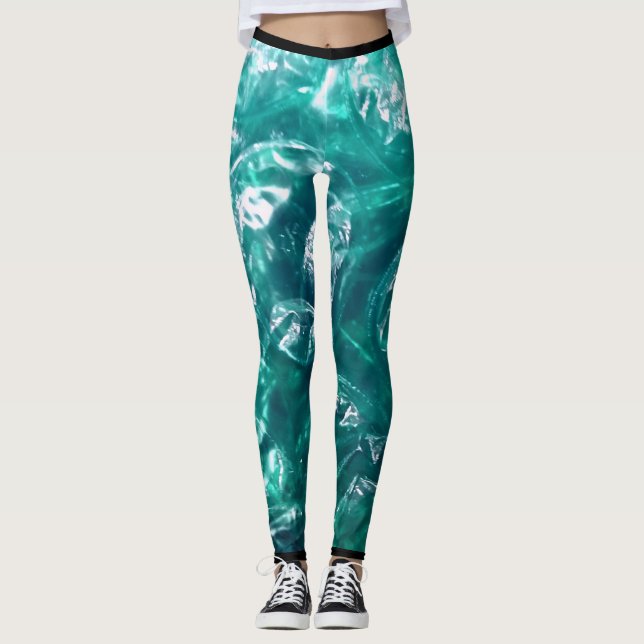 Grüne Blase Leggings (Vorderseite)