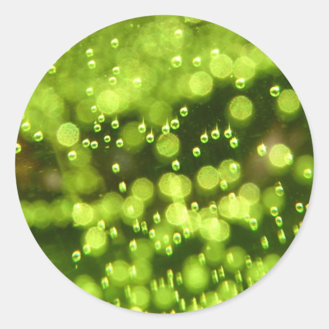 Grüne Blasen Runder Aufkleber (Vorderseite)