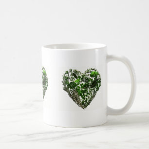 Grüne Blatt-Herzen Kaffeetasse