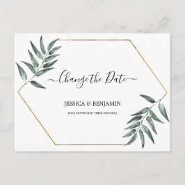 Grüne Blätter Aufgehobene Skriptänderung des Datum Postkarte