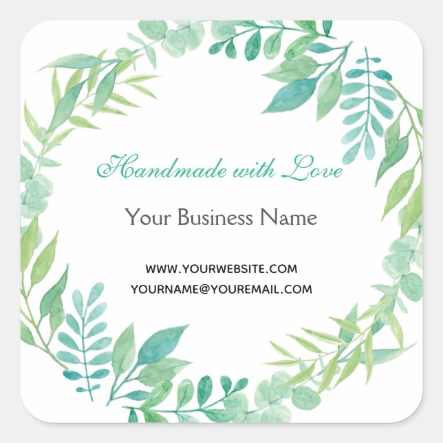 Grüne Blätter Botanische Business Sticker (Vorderseite)