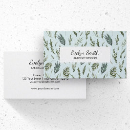 Grüne Blätter Botanische Muster-Visitenkarte Telefonnummerkarte