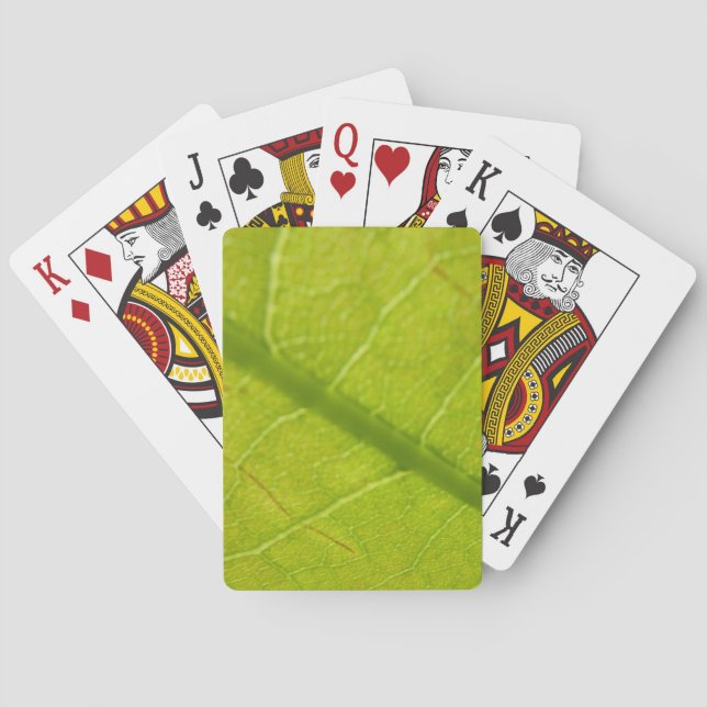 Grüne Blätter Botanische Naturfotografie Spielkarten (Rückseite)