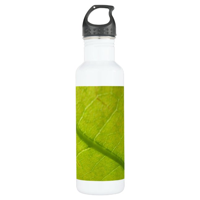 Grüne Blätter Botanische Naturfotografie Trinkflasche (Vorderseite)