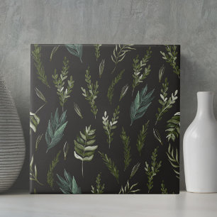 Grüne Blätter Botanisches Muster Fliese