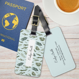 Grüne Blätter Botanisches Muster Gepäckanhänger