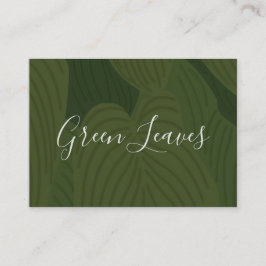 Grüne Blätter Botanisches Naturmuster Visitenkarte