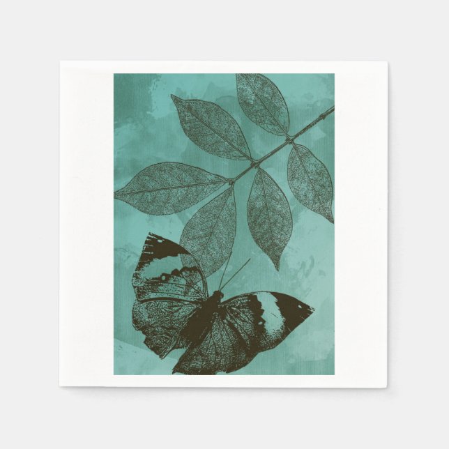 Grüne Blätter Butterfly Serviette (Vorderseite)