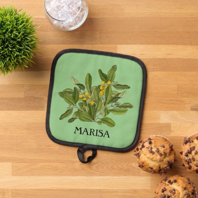 Grüne Blätter Elegant Topflappen (Oben Unten)