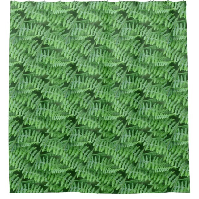 Grüne Blätter Ferns Naturmuster Duschvorhang (Vorderseite)