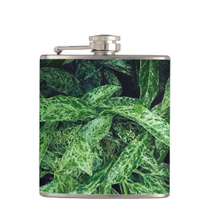 Grüne Blätter Flachmann