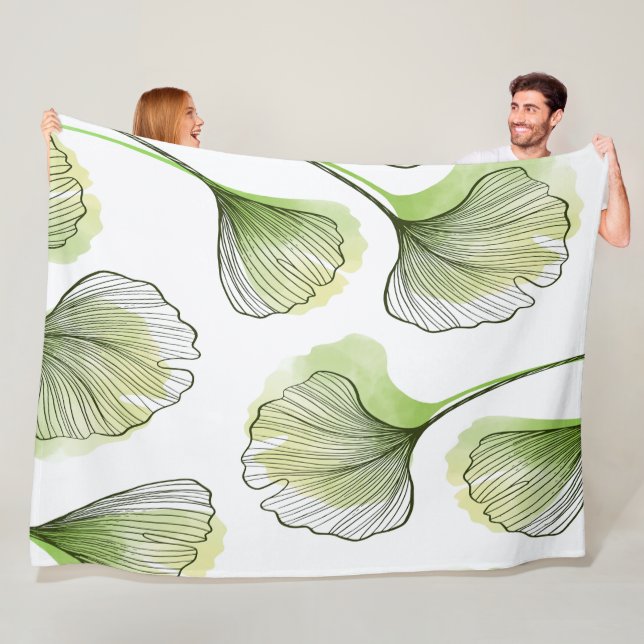 Grüne Blätter Fleecedecke (Beispiel)