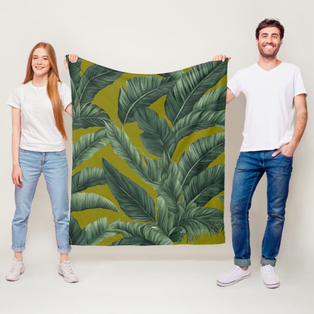 Grüne Blätter Fleecedecke (Beispiel)